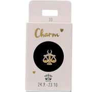 Depesche-Letras 11834-030 Charm Libra, Colgante Chapado en Oro para Collares, Pulseras y Pendientes, Ideal como pequeño Regalo, Multicolor, Normal