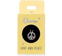 Depesche-Letras 11834-041 Charm Paz, Colgante Plateado para Collares, Pulseras y Pendientes, Ideal como pequeño Regalo, Multicolor, Normal