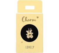 Depesche-Letras 11834-048 Charm Teddy, Colgante Chapado en Oro para Collares, Pulseras y Pendientes, Ideal como pequeño Regalo, Multicolor, Normal