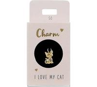 Depesche-Letras 11834-050 Charm Gato, Colgante Chapado en Oro para Collares, Pulseras y Pendientes, Ideal como pequeño Regalo, Multicolor, Normal