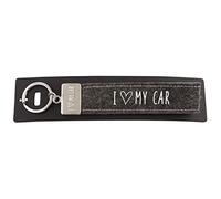 Depesche-Llavero con Trabillas de Fieltro, con Acabado de Metal Grabado y diseño con Texto en inglés I Love my Car, Gris, Aprox. 18,7 x 4,4 x 1 cm, sólido, Color Rojo Oscuro (004298-020)