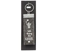 Depesche Llavero de fieltro con ángel de la guarda y texto Ich bring dir Glück, gris, 15 cm aprox.