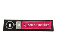 Depesche Llavero de Fieltro, con Cierre de Metal Grabado y diseño icónico, Queen of The Day, Color Rosa, Aprox. 18,7 x 4,4 x 1 cm, 004298-016