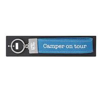 Depesche- Llaveros de Fieltro, con Cierre de Metal Grabado e impresión icónica, Camper on Tour, Azul, Aprox. 18,7 x 4,4 x 1 cm, Einfarbig, Color, ca, 18,7 cm (004298-103)