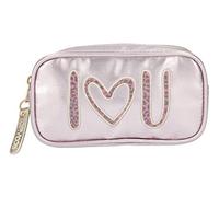 Depesche- Neceser TOPModel, Rosa con Mensaje Bordado I Love You, Aprox. Tamaño: 19 x 10 x 5,5 cm. Ideal para Guardar cosméticos, Estampado de Letras, Color Pink (10861-042)