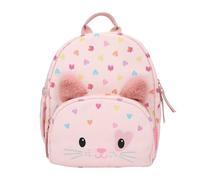 Depesche- Princesa 12804 Princess Mimi Kitty Love Rosa con Cara y Orejas de Gato, Mochila Escolar con Correas Ajustables y Colgante, Corazones, Multicolor (0012804)