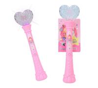 Depesche 12049 Princesa Mimi - Varita mágica para niños en color rosa con corazón de cristal y función de iluminación multicolor al pulsar un botón