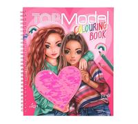 Depesche TopModel 12977 - Libro para colorear con diseño de lentejuelas, 40 modelos para crear creativos, incluye hoja de pegatinas