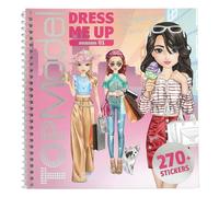 Depesche TOPModel Dress Me Up 13832 - Libro de pegatinas con 24 páginas de diseños para personalizar, incluye 11 hojas de pegatinas