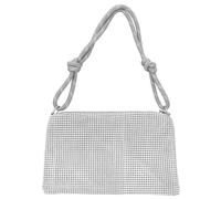 Depesche 12523 TOPModel Glitter Queen-Pequeño Mano en Plata, Bolso con Piedras de Purpurina y asa de Transporte Corta, Multicolor