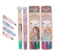 Depesche TOPModel Juego de rotuladores y rotuladores, 2 en 1 con sello de diseño, doble cara con rotulador de neón, accesorios de escritura creativos para escuela y diario