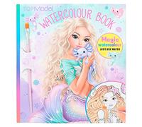 Depesche 12479 TOPModel Mermaid - Libro de Acuarela, Libro para Colorear con Pincel y 15 Motivos submarinos para Pintar con Agua