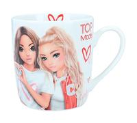 Depesche TOPModel One Love - taza en blanco, con motivo de modelo, dibujo de corazón y la inscripción Love, taza con asa de porcelana, capacidad aprox. 300 ml
