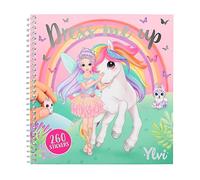 Depesche- Unicorn 12579 Ylvi Dress Me Up 24 páginas para diseñar Motivos de Unicornios y Hadas, Libro para Colorear con 11 Hojas de Pegatinas, Multicolor