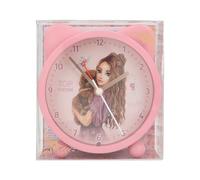 Depesche 13226 TOPModel Floral Despertador en Rosa para niños, con Motivo de Modelo y Orejas, Reloj silencioso con función de luz, Pila incluida, Multicolor, One Size