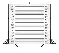 DePhoto Policía Lineup Fotografía Telón de fondo de línea negra Mugshot Decoración Foto Fondo para Fiesta Banner Niños Juego Vinilo Estudio Prop PGT602A 6x6 pies