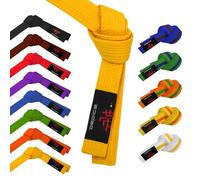 DEPICE Kampfsport Gürtel - Reine Baumwolle mit 7 Reihen Kraftvoller Poly-nähte Cinturón, Unisex, Blanco, Amarillo, 320 cm