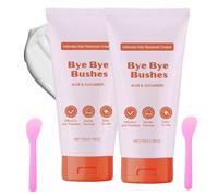 Depilación Bye Bye Bush, Crema Depilatoria Suave e Indolora, Depiladora Íntima para Rostro, Piernas, Axilas y Zona del Bikini, Fórmula Suave (2pcs)