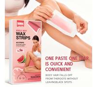 Depilación con Cera de Sabor a : 40 Bandas de Cera de Cara y 4 Paños de Aceite, Adecuado para Mujeres y Hombres - Set de Cera Brasileña Facial, Piernas, Brazos, Pecho, Bikini - para Todo Tipo de Piel