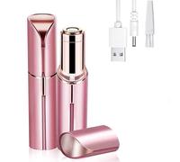 Depilación facial para mujer, recargable, indolora, con 1 cable de carga y 1 cepillo, removedor de vello impecable para vello de labios, bikini y axilas, segura e indolora (oro rosa)