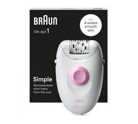 Braun Silk-épil 1 1-010 Depiladora Eléctrica con Cable Blanca/Rosa