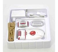 Depiladora Cuchillo de afeitar eléctrico 3-en-1 para afeitar la espalda de la mujer Cuchilla de afeitar 360 ° Máquina de pulido de pies de alta eficiencia con bolsa de almacenamiento