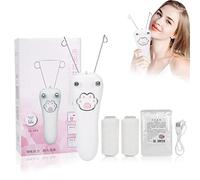 Depiladora de Depilación Facial Para Mujeres, Enhebrador de Máquina de Enhebrado Facial Eléctrico, Depiladora Física para Mujeres, Host + Hilo de Algodón + Cable Usb(blanco)