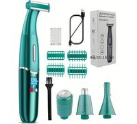 Depiladora Eléctrica 4 en 1 Áreas Íntimas Corte de Afeitadora de Precisión Mujer Línea Bikini Púbico Recortadora Afeitadora Barba Facial Clipper