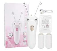 Depiladora eléctrica de hilo de algodón, dispositivo de máquina de depilación corporal facial con carga USB, removedor de pelo de roscado físico para mujeres(dorado)
