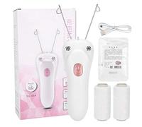 Depiladora Eléctrica de Hilo de Algodón, Máquina de Depilación Corporal Facial, Dispositivo de Depilación Física para Cara, Piernas Y Brazos(rosado)