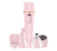 Depiladora Eléctrica Multifunción USB para Mujer Rosa | Abs, Batería Aa 600mah, Cabezal Giratorio Desmontable, Punta Redondeada en Forma de R