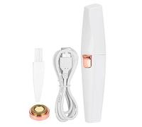 Depiladora facial femenina depiladora de cejas eléctrica 2 en 1 con luz LED afeitadora ceja portátil recargable recortadora facial para depilación blanca