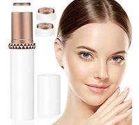 Depiladora Facial Mujer, Eléctrico Depilar para Sin dolor Afeitadora Mujer Afeitado Portátil para Vello Facial Con Cabezal de Repuesto, Cepillo de Limpieza y Luz (blanco 1)