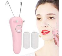 Depiladora facial para mujer, Depiladora para enhebrado facial Lady, Depiladora eléctrica para el cuerpo, Depiladora eléctrica para hilos de algodón con carga USB(Rosa)