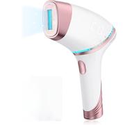 Depiladora Laser con Función de Enfriamiento a 5 °C, 21J Depiladora Luz Pulsada con 3 Cabezales Intercambiables, Flash Ilimitado y 5 Niveles de Energía Ajustables para Bikini, Axilas, Cara, Cuerpo