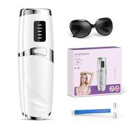 Depiladora Laser con Función de Refrigeración, Depiladora Luz Pulsada con 5 Niveles de Energía, para Mujer y Hombre, Bikini, Axilas, Cara