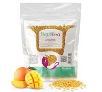 DEPILISSA 400g Perlas de Cera Tropical Mango - Cera Caliente Multidireccional Ipoalergénica & Vegana para Cara, Axilas, Piernas & Zona Bikini - Sin Strips - Para Hombres & Mujeres - Hecho en Italia