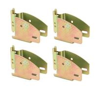 Depisuta 4pcs E pista de madera viga extremo enchufe, Soporte de almacenamiento ajustable de acero para uso pesado Accesorios de enchufe de viga de madera de E Track para camión, (Galvanizado, Oro)