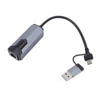 Depisuta Adaptador Portátil USB C A Ethernet, con USB A 2,5 Gbps Adaptador Plegable A RJ45 Ethernet de Red Plug and Play de 5,9 Pulgadas