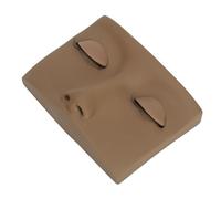 Depisuta Cabeza de maniquí de las Pestañas, Kit de Práctica de Extensión de Pestañas Reutilizable con 3 Pares de una Sola Capa para el Entrenamiento de Principiantes (Color de café)