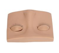 Depisuta Cabeza de maniquí de las Pestañas, Kit de Práctica de Extensión de Pestañas Reutilizable con 3 Pares de una Sola Capa para el Entrenamiento de Principiantes (color de piel)