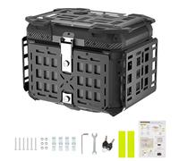 Depisuta Caja de Cola de Motocicleta, Maletero del Equipaje de la Motocicleta de aleación de Aluminio 45L con Hebilla de fijación, Estuche de Carga Trasera Plegable de liberación rápida