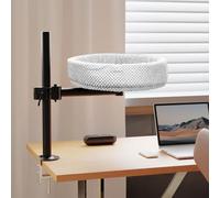 Depisuta Cama de Escritorio de Gato, Hamaca Gato Ajustable de g IRO y Altura, Cama de Suave de Felpa para Escritorio, Muebles de Nido de Interiores para de Oficina