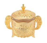 Depisuta Cazón de Azúcar de Vidrio con Tapa y Cuchara para un Frasco de Almacenamiento de Cocina en el Restaurante en Casa con Diseño Europeo de Estilo Vintage para Hierbas Dulces de Condena de