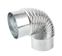 Depisuta Codo de Tubo de Estufa de 75 Mm, Acero Inoxidable de 90° para | Construcción de Acero Galvanizado, a Prueba de óxido y Tolerancia a Altas Temperaturas, Costura de Bloqueo Segura para