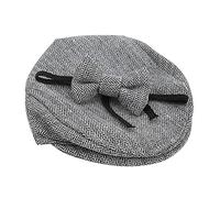 Depisuta Conjunto de Accesorios de Fotografía para Bebés Recién Nacidos con Gorra Plana Sombrero de Caballero Pajarita Tela única para Niños de 0 a 1 Mes Adecuado para Ocasiones Formales (Gorra de