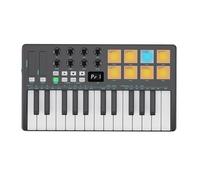 Depisuta Controlador de Teclado MIDI, 25 Teclas Bluetooth USB Beat Maker Machine con Almohadillas Sensibles a la Velocidad, Receptores Inalámbricos, Arpegiador y Modos de Acordes (BLACK)
