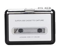 Depisuta Convertidor de Cinta a MP3 Reproductor de Casete Estéreo USB Portátil para PC Portátil, Convierta Cintas Antiguas a Formato MP3 para, Adecuado para Ventiladores, Plateado y Negro