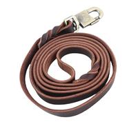 Depisuta Correa de Correa de de Entrenamiento de Perros de Cuero Resistente para Perros Medianos Grandes - Piezas Lisas Redondeadas - Control de Metal Control de 1.85 M de Longitud Marrón 6.1 Pies