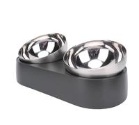 Depisuta Cuencos Elevados para Gatos, Juego de Cuencos Antideslizantes para Comida y Agua para Gatos con 2 de Acero Inoxidable, Cuenco Elevado para Comida para, Platos